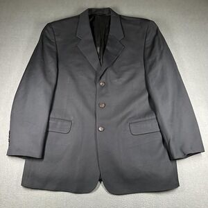 Fioravanti Soft Suit Jacket Mens 46 Black 3 Button Long Sleeve Blazer Made USA